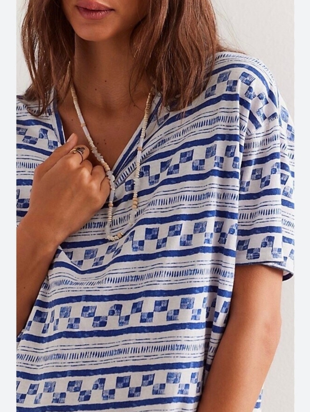 🪷NWT Free People We The Free Printed Nina Tee size S🌙